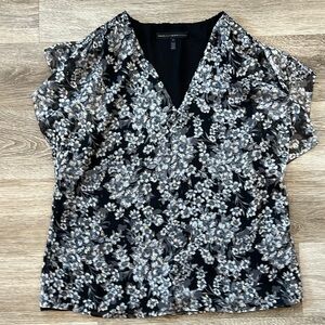 WHBM Black Metallic Blouse